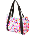 Portable Colorful Polyester Tote Bags dengan Leather Handle Custom Made