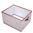 Kotak Stainless Non Woven Storage Tahan Lama dengan Cover, Titik Merah Putih Dicetak
