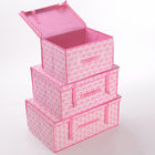 Perlengkapan Rumah Tangga Non Woven Storage box dengan Lid Large Pink Essential