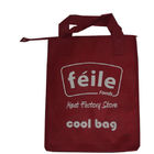 Red Fitness PP Nonwoven Insulated Lunch Cooler Tas Silk Screen Printed Logo