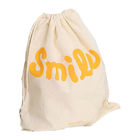 2 Sides Promotional Gift Bags Cotton Drawstring Backpacks Sertifikasi ISO9001