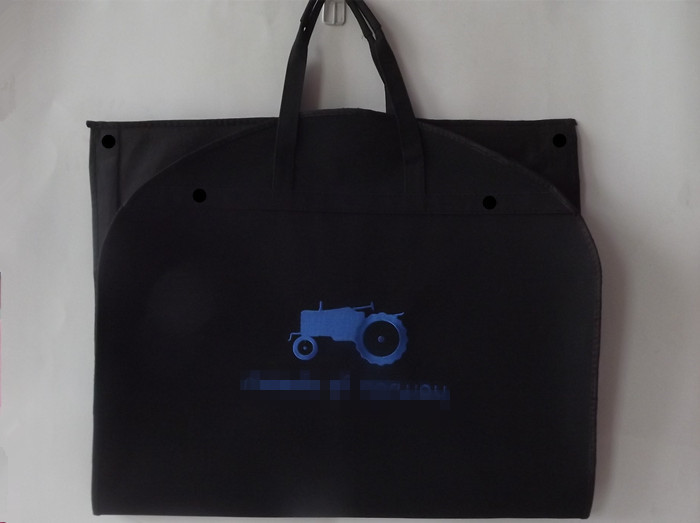 Luxury PVC Leather Hanging menyulam sesuai pelindung Garment Bag Carry On Suit Cover Black