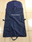 Tri-dilipat Suit Garment Bag navy non woven dan polyester dengan kantong sepatu